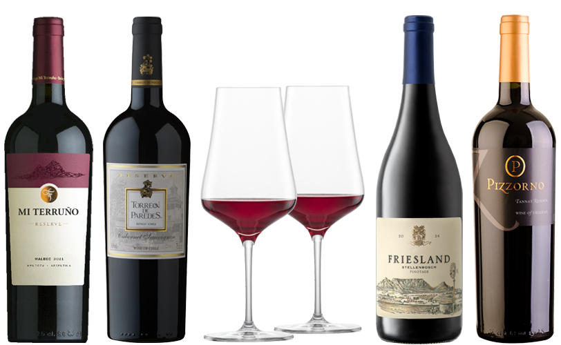 »Rotwein & Gläser« Genießerpaket